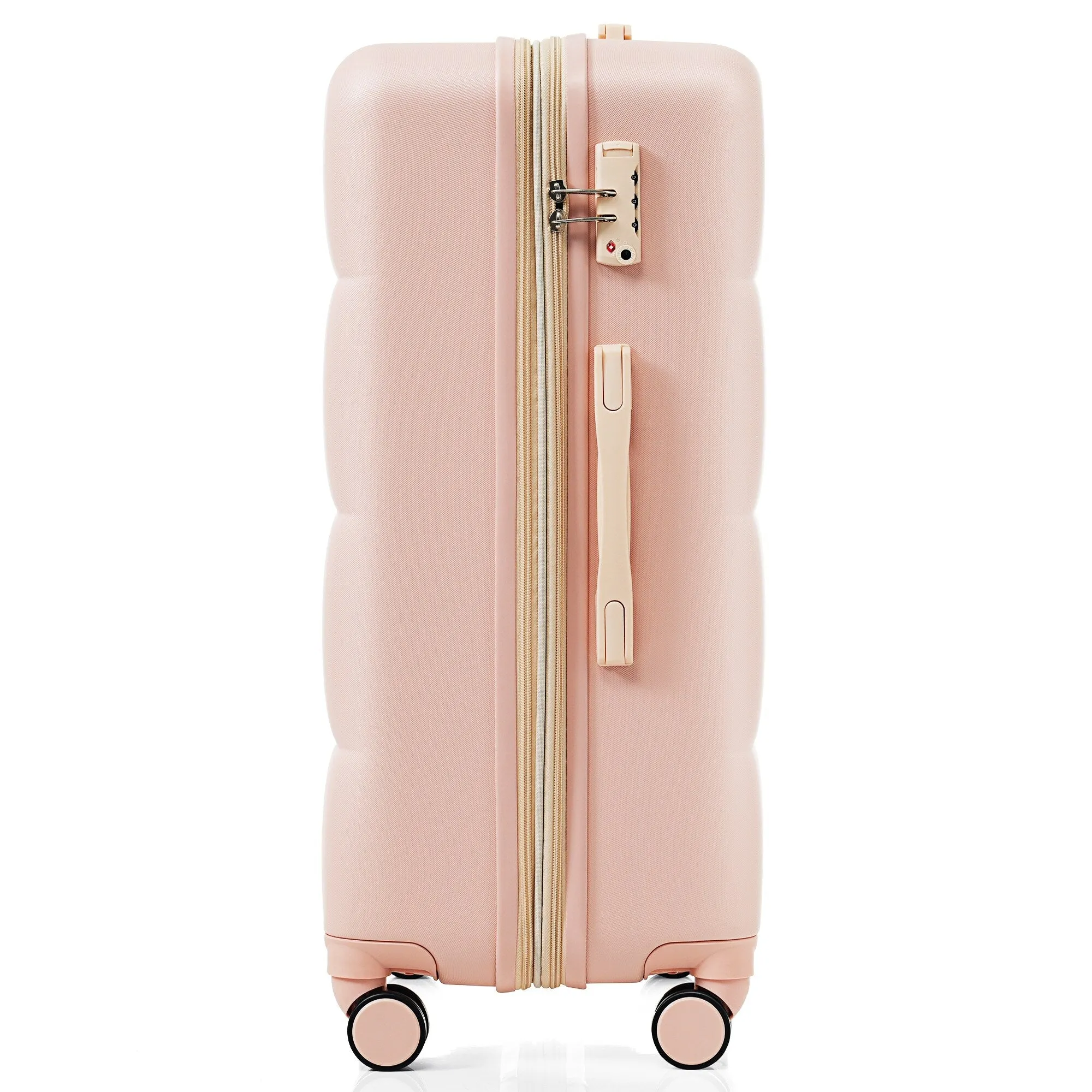 4 Piece Luggage Sets with Travel Bag and Cup Holder, 20-inch Expandable Suitcase with USB Port and 360-degree Wheels