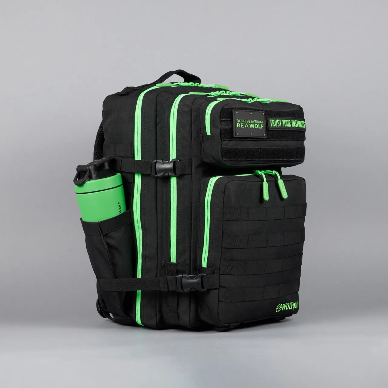 45L Backpack Black Neon Green