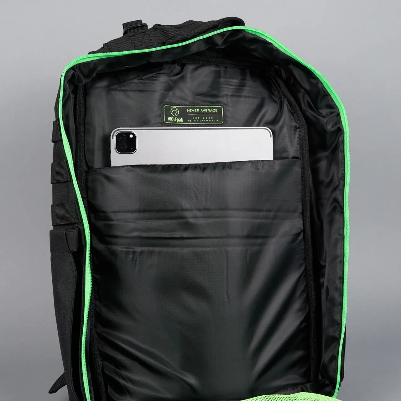 45L Backpack Black Neon Green