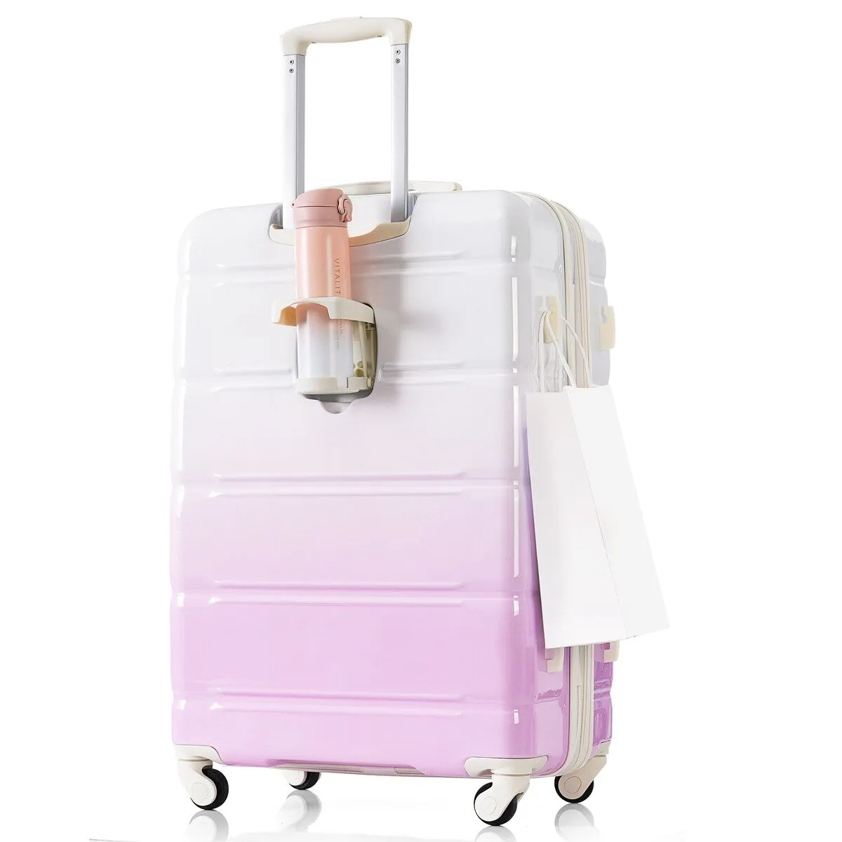 Airline Certified Carry-on Luggage Set of 3 with Cup Holder and USB Port