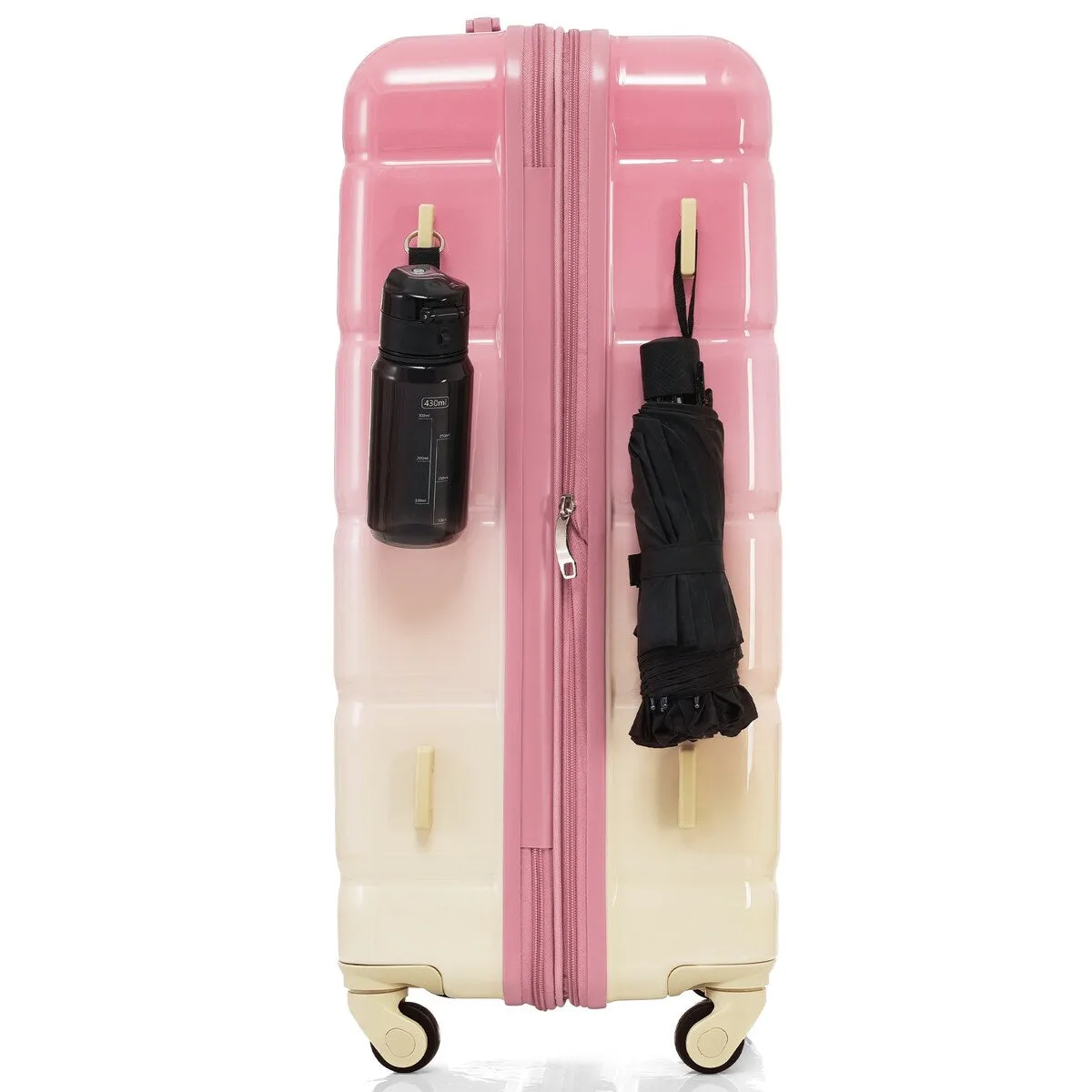 Airline Certified Carry-on Luggage Set of 3 with Cup Holder and USB Port