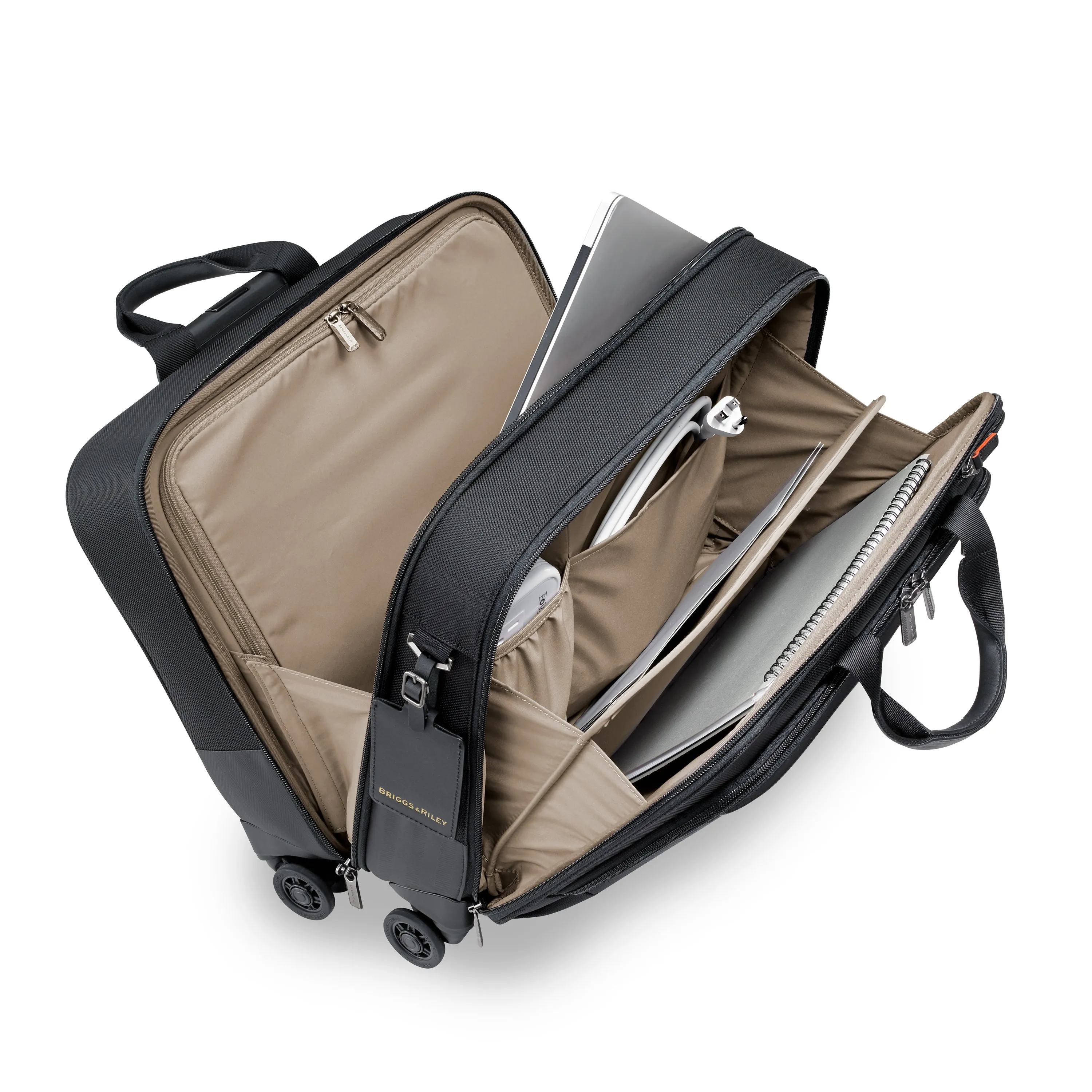 DISCONTINUED- Briggs & Riley @WORK Collection Softside Large Spinner Zippered Briefcase (Free Monogram)- KR430SP