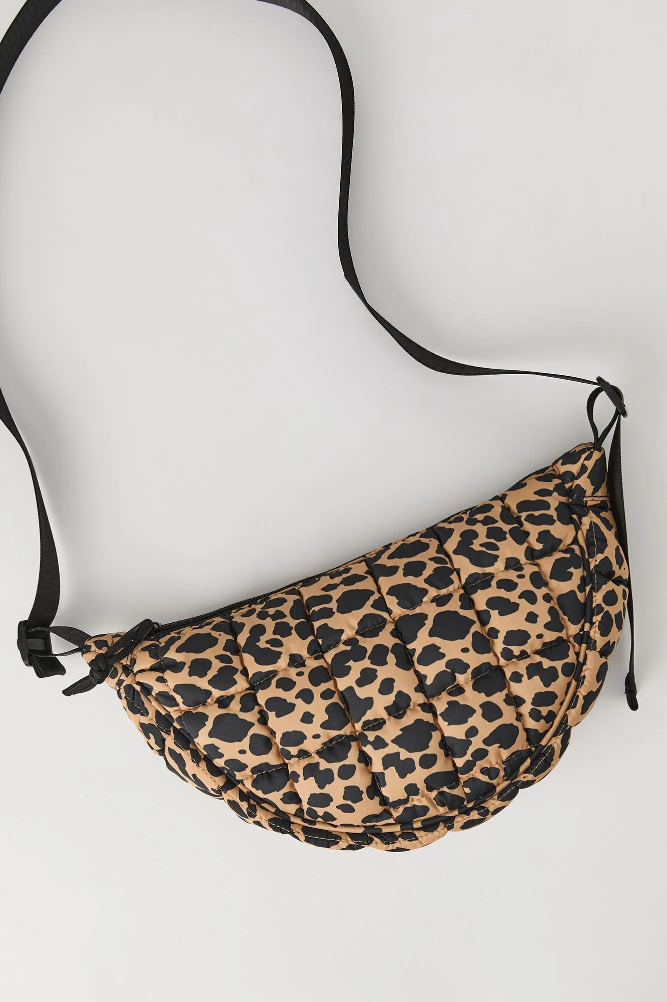 Girls Nylon Quilted Half Moon Bag