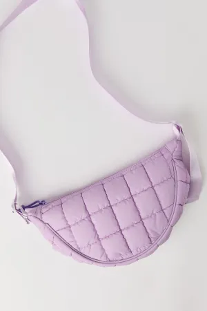Girls Nylon Quilted Half Moon Bag