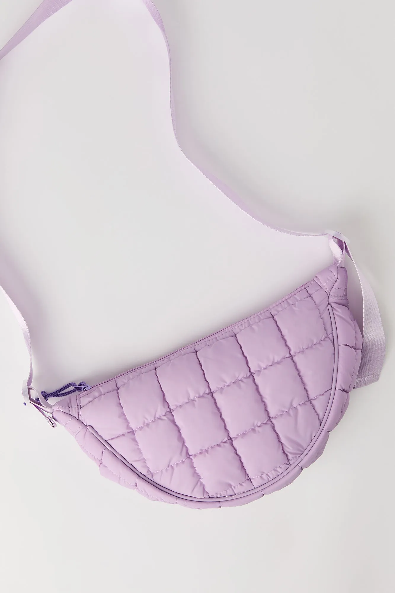 Girls Nylon Quilted Half Moon Bag