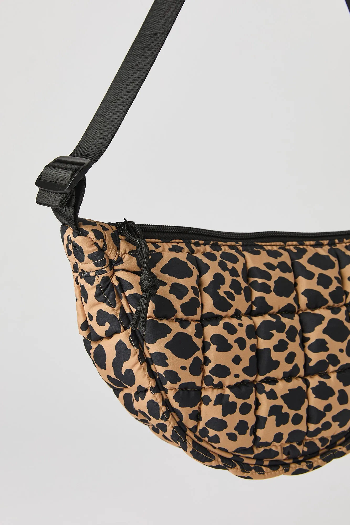 Girls Nylon Quilted Half Moon Bag