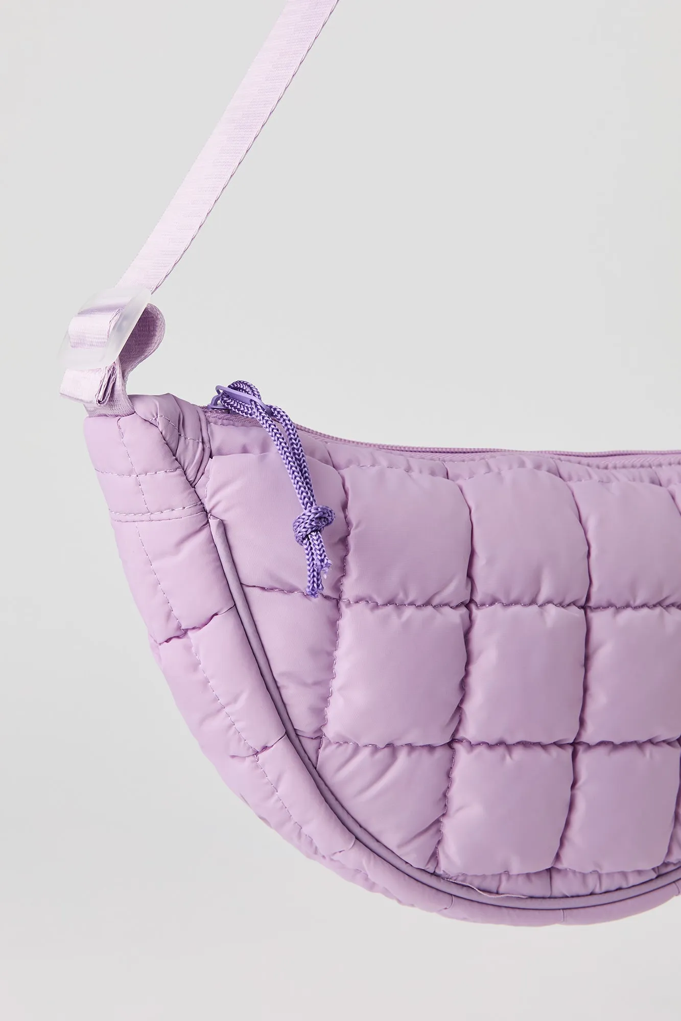 Girls Nylon Quilted Half Moon Bag