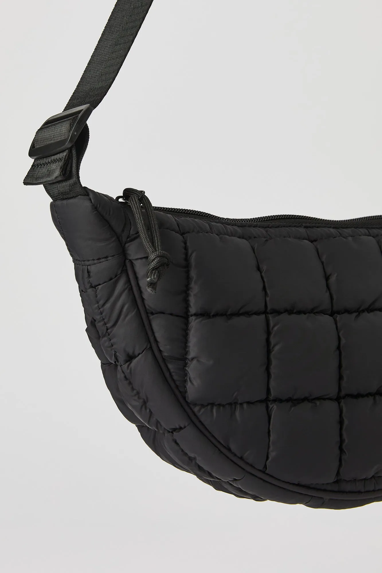 Girls Nylon Quilted Half Moon Bag