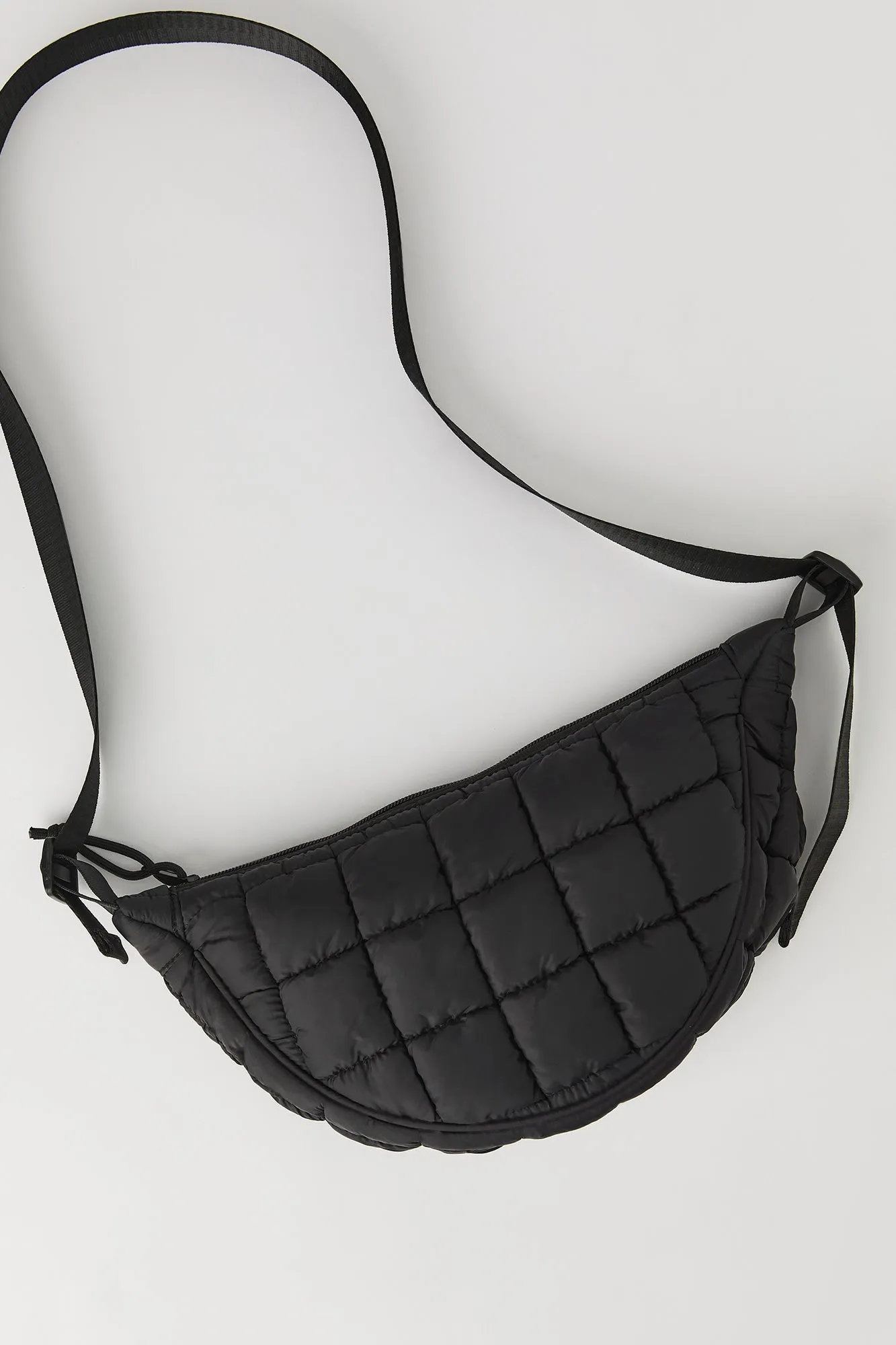 Girls Nylon Quilted Half Moon Bag