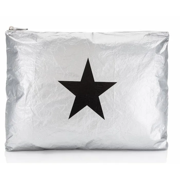 Jumbo Zipper Pack Silver with Black Star