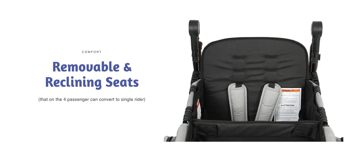 Keenz XC  2.0 Luxury Comfort Stroller Wagon - 4 Passenger (Cream)