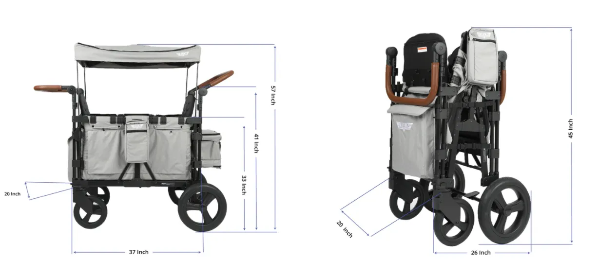 Keenz XC  2.0 Luxury Comfort Stroller Wagon - 4 Passenger (Cream)