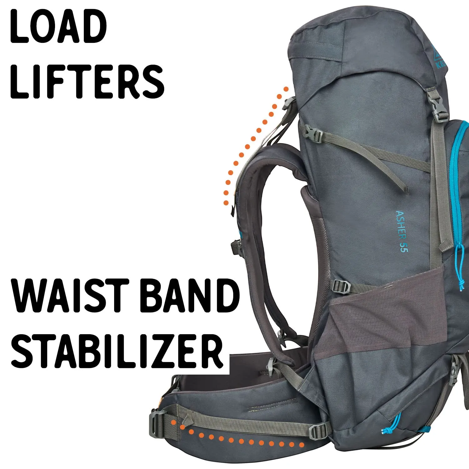 Kelty Asher Day Hiking Pack,55L