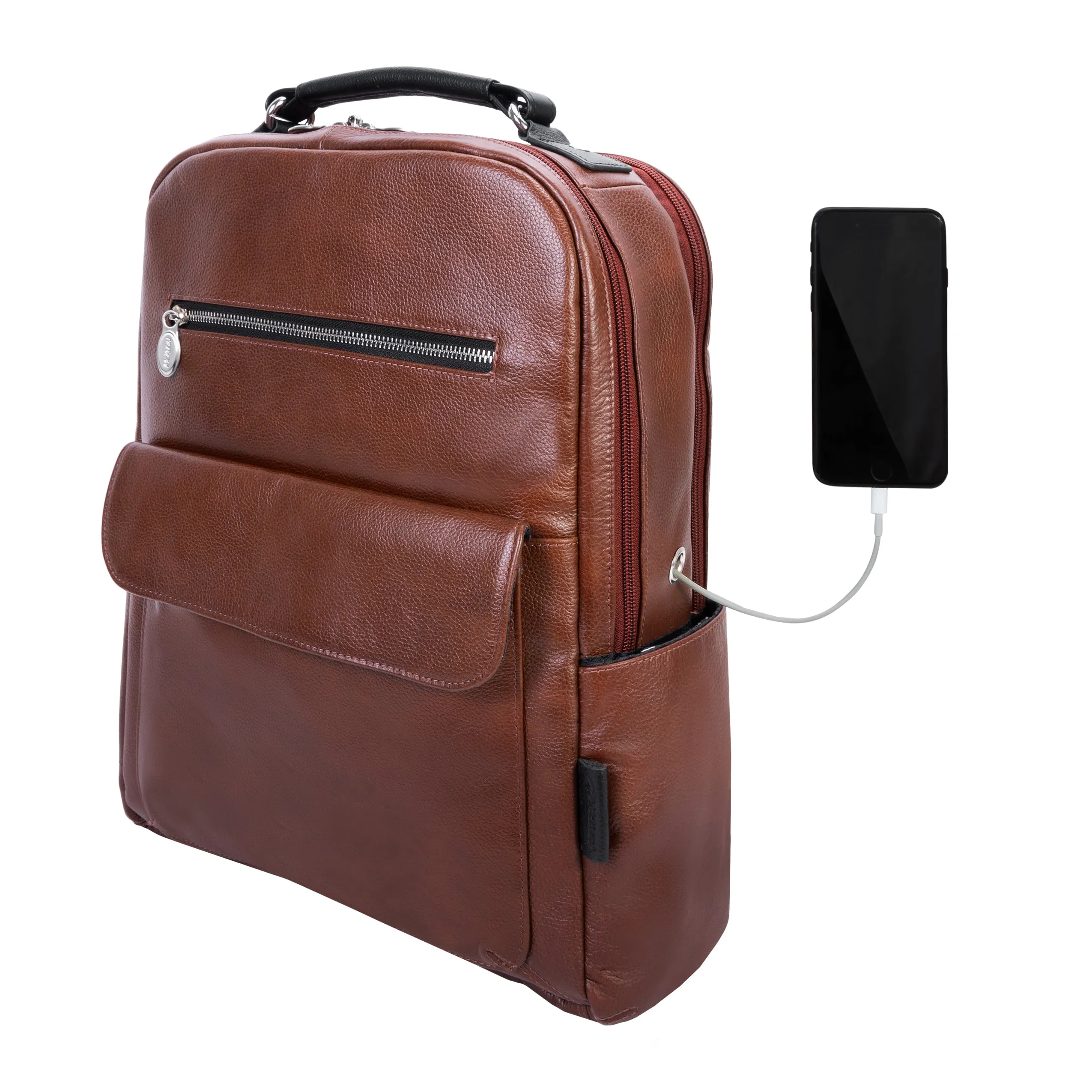 McKlein USA Logan 17" Leather Two-Tone Dual-Compartment Laptop & Tablet Backpack
