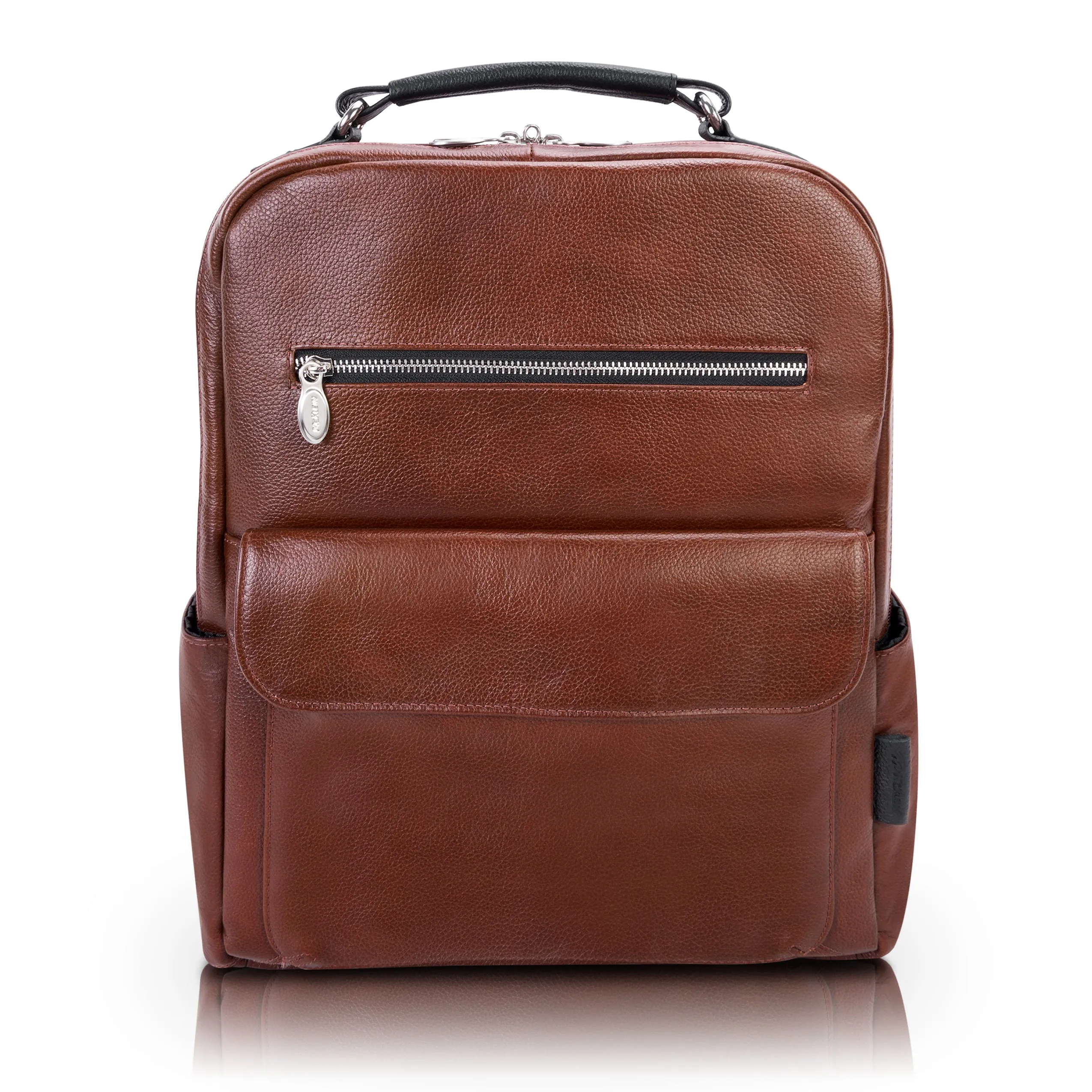 McKlein USA Logan 17" Leather Two-Tone Dual-Compartment Laptop & Tablet Backpack
