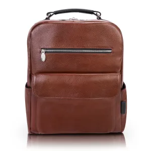 McKlein USA Logan 17" Leather Two-Tone Dual-Compartment Laptop & Tablet Backpack