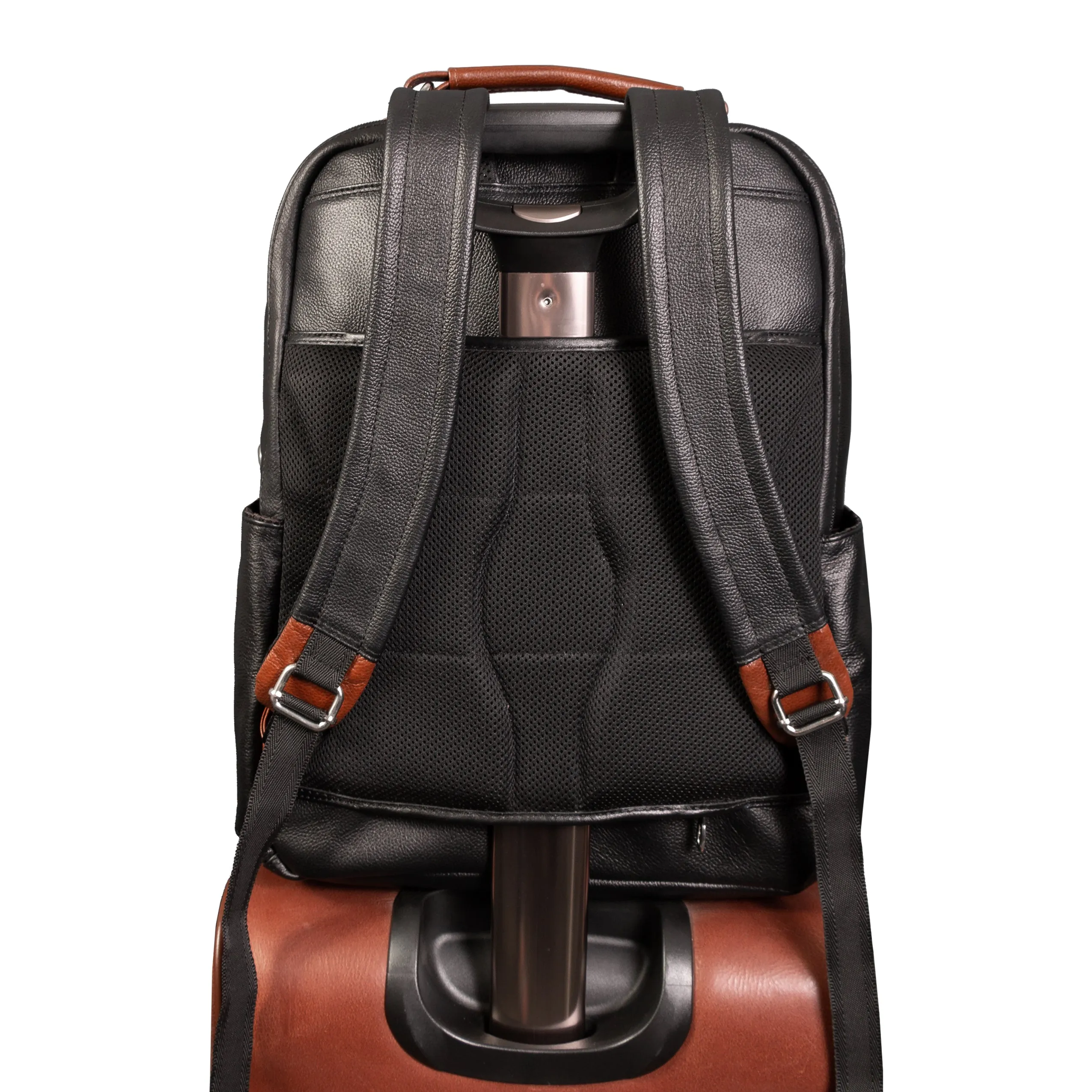 McKlein USA Logan 17" Leather Two-Tone Dual-Compartment Laptop & Tablet Backpack