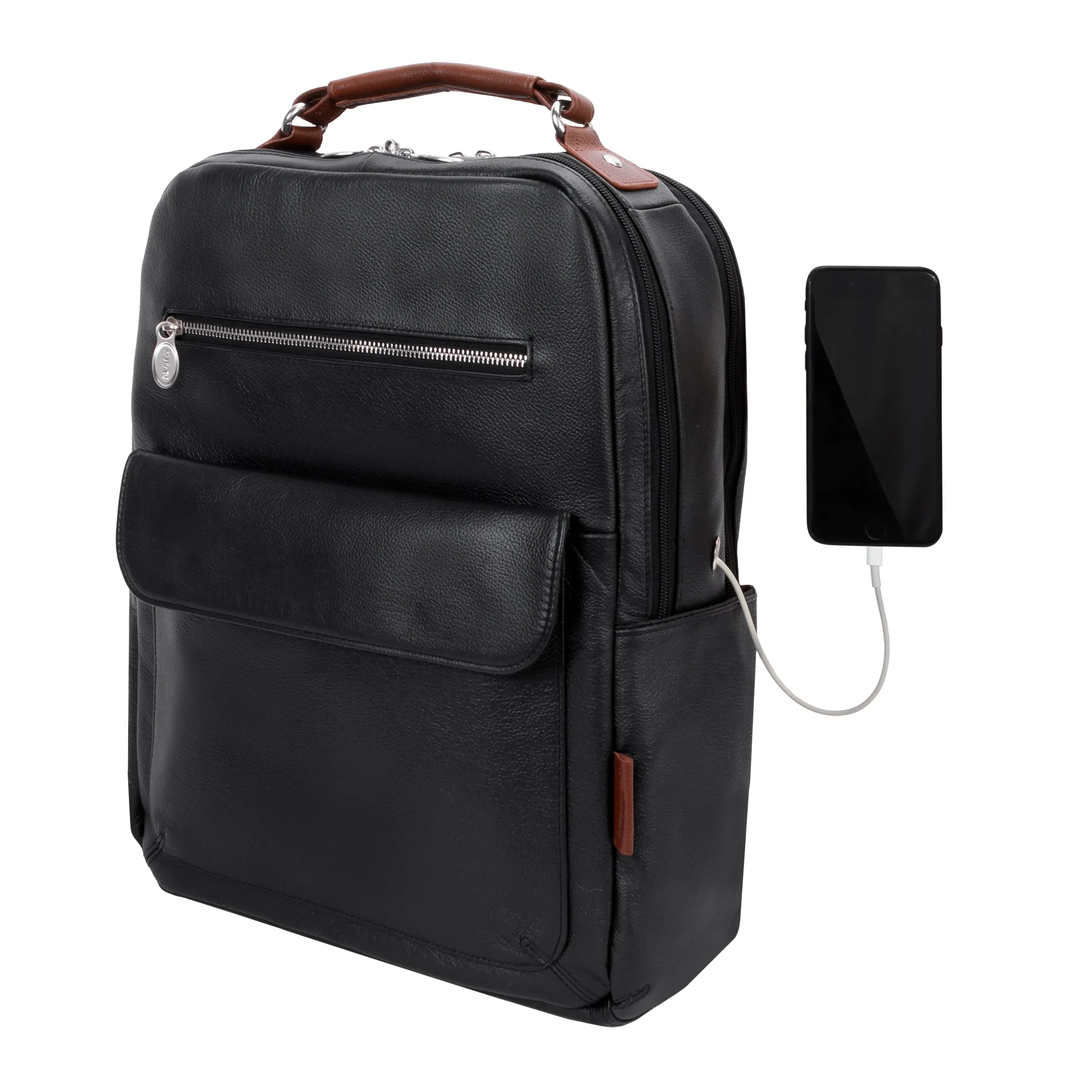 McKlein USA Logan 17" Leather Two-Tone Dual-Compartment Laptop & Tablet Backpack