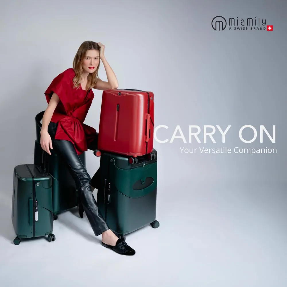 MiaMily 4-Wheel Carry On Luggage with Seat for Kids with Seat Belt