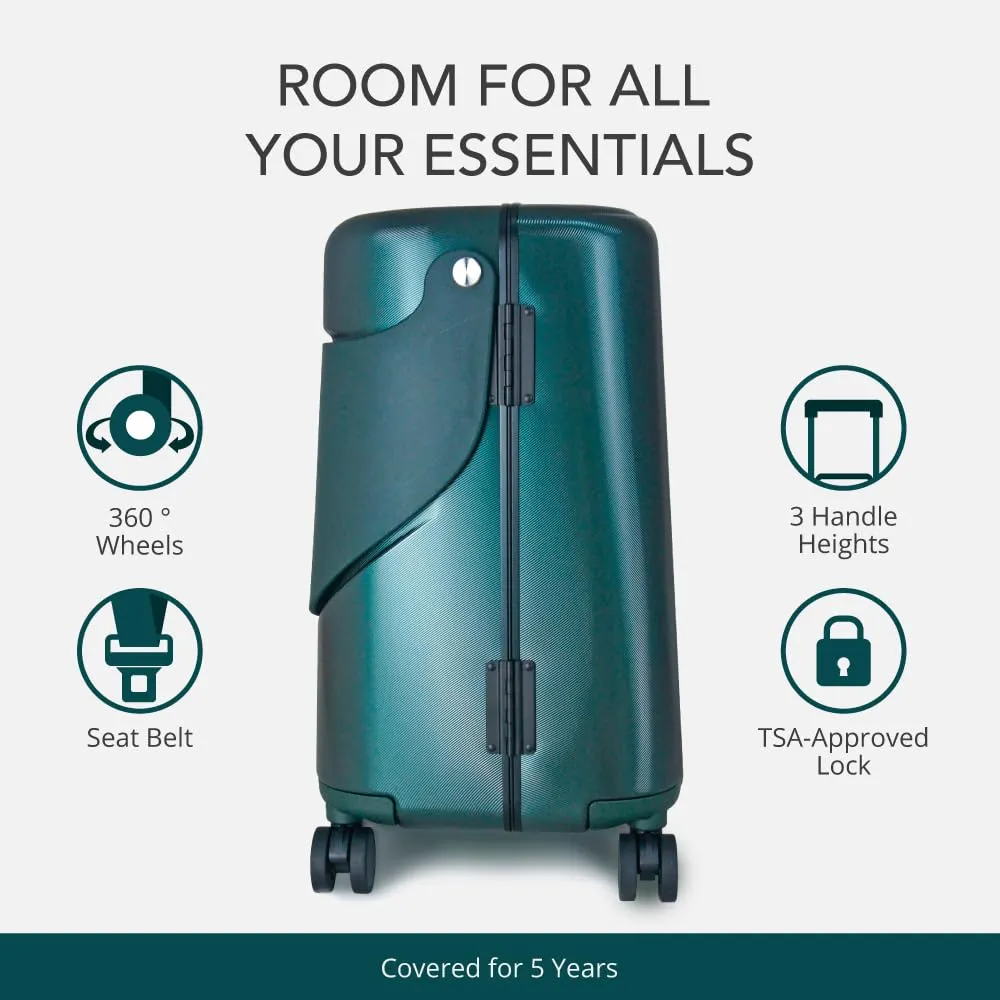 MiaMily 4-Wheel Carry On Luggage with Seat for Kids with Seat Belt