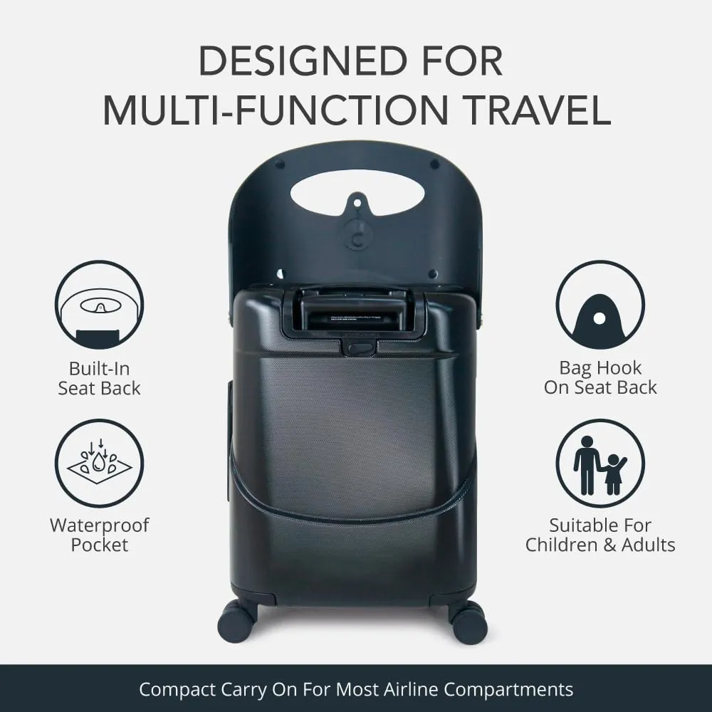 MiaMily 4-Wheel Carry On Luggage with Seat for Kids with Seat Belt