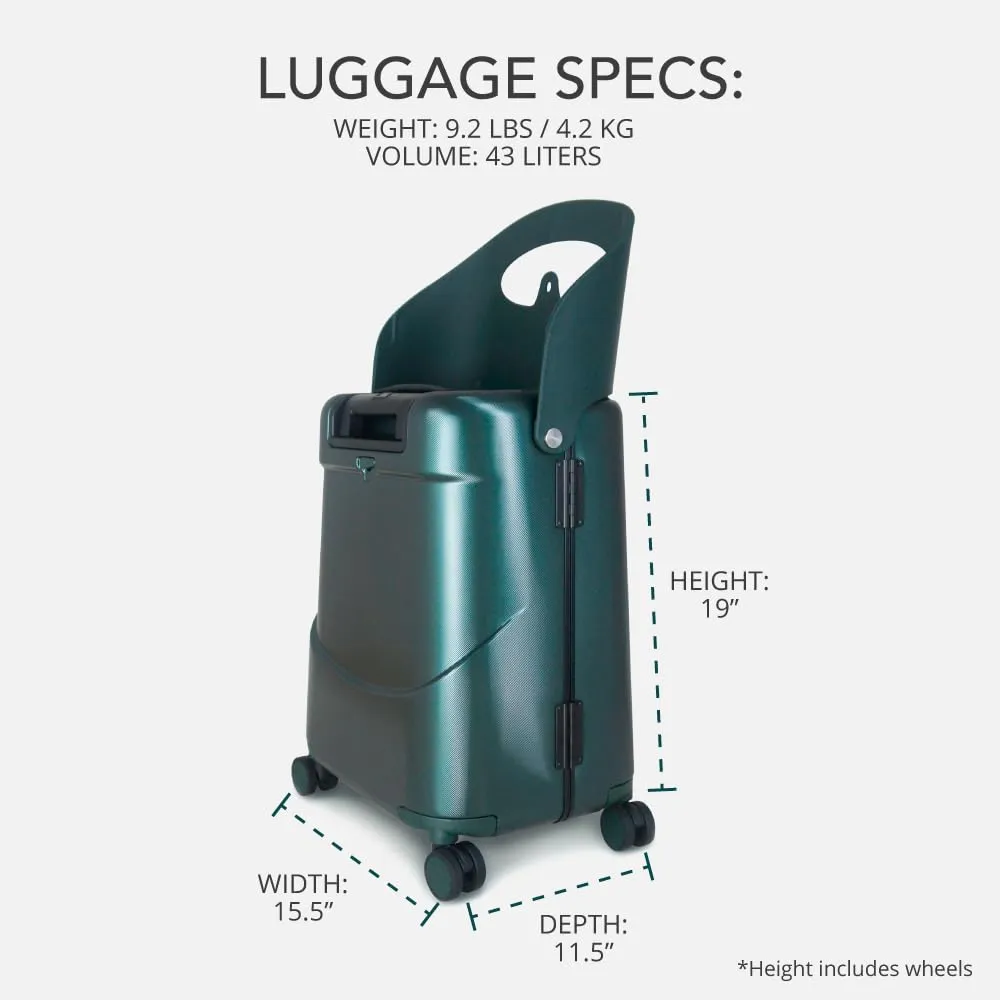MiaMily 4-Wheel Carry On Luggage with Seat for Kids with Seat Belt