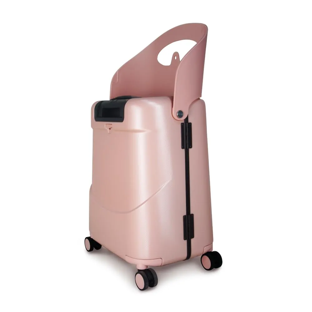MiaMily 4-Wheel Carry On Luggage with Seat for Kids with Seat Belt