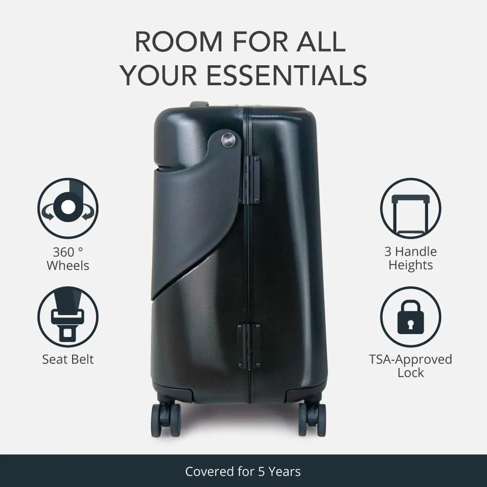 MiaMily 4-Wheel Carry On Luggage with Seat for Kids with Seat Belt