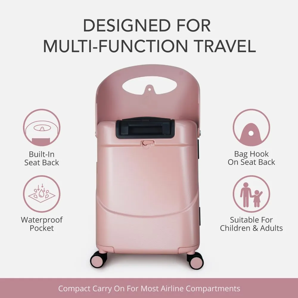 MiaMily 4-Wheel Carry On Luggage with Seat for Kids with Seat Belt