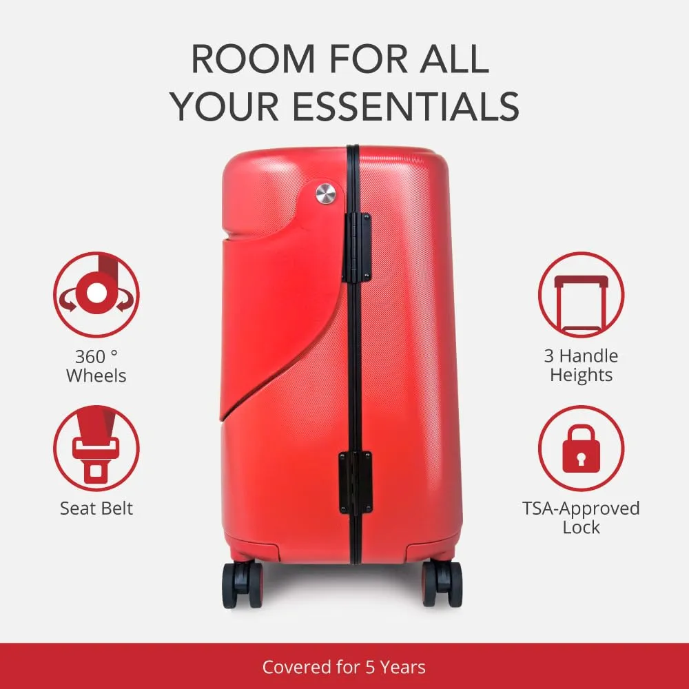 MiaMily 4-Wheel Carry On Luggage with Seat for Kids with Seat Belt