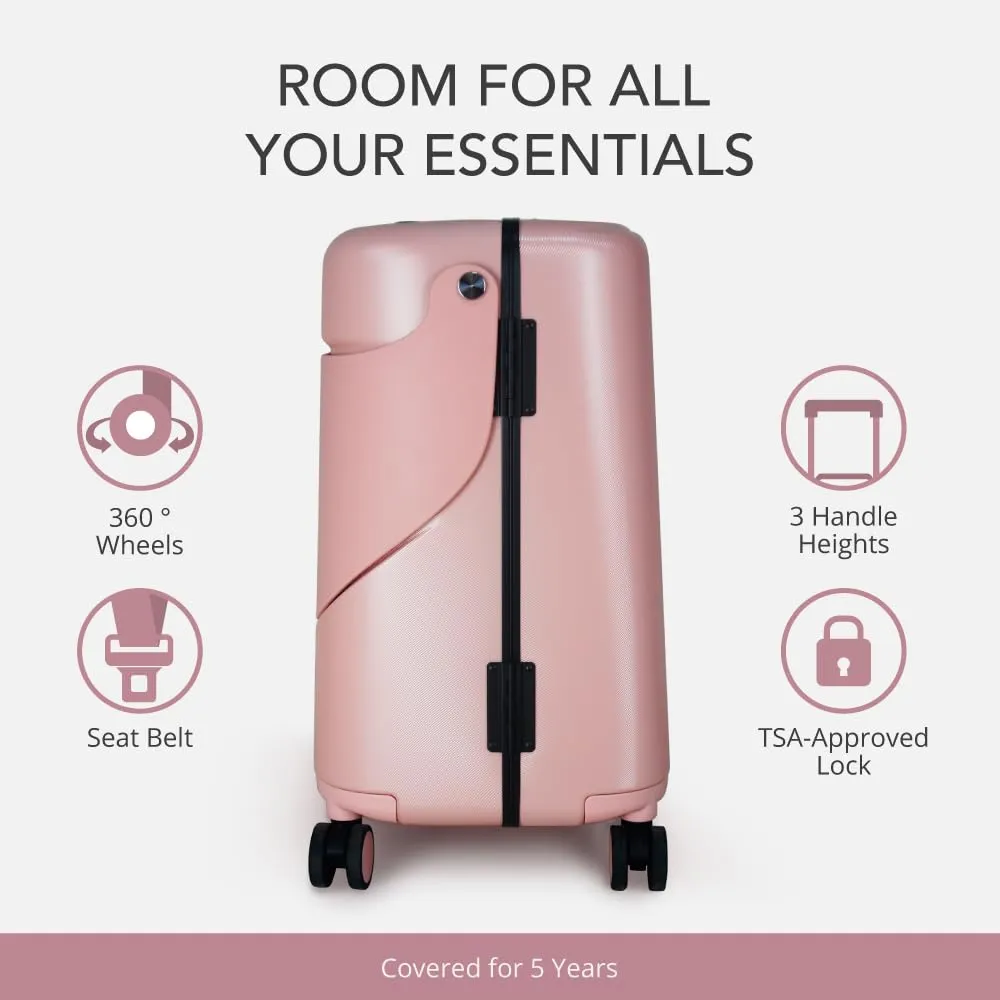 MiaMily 4-Wheel Carry On Luggage with Seat for Kids with Seat Belt