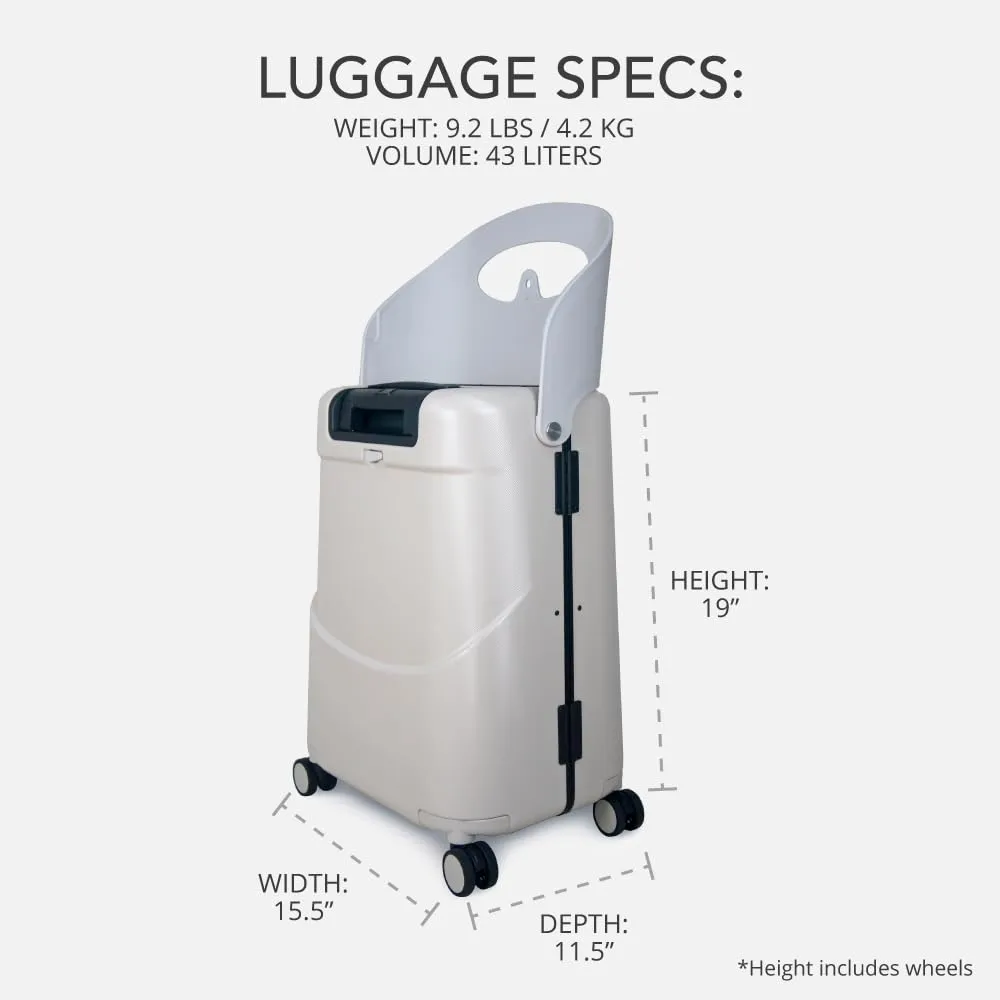 MiaMily 4-Wheel Carry On Luggage with Seat for Kids with Seat Belt