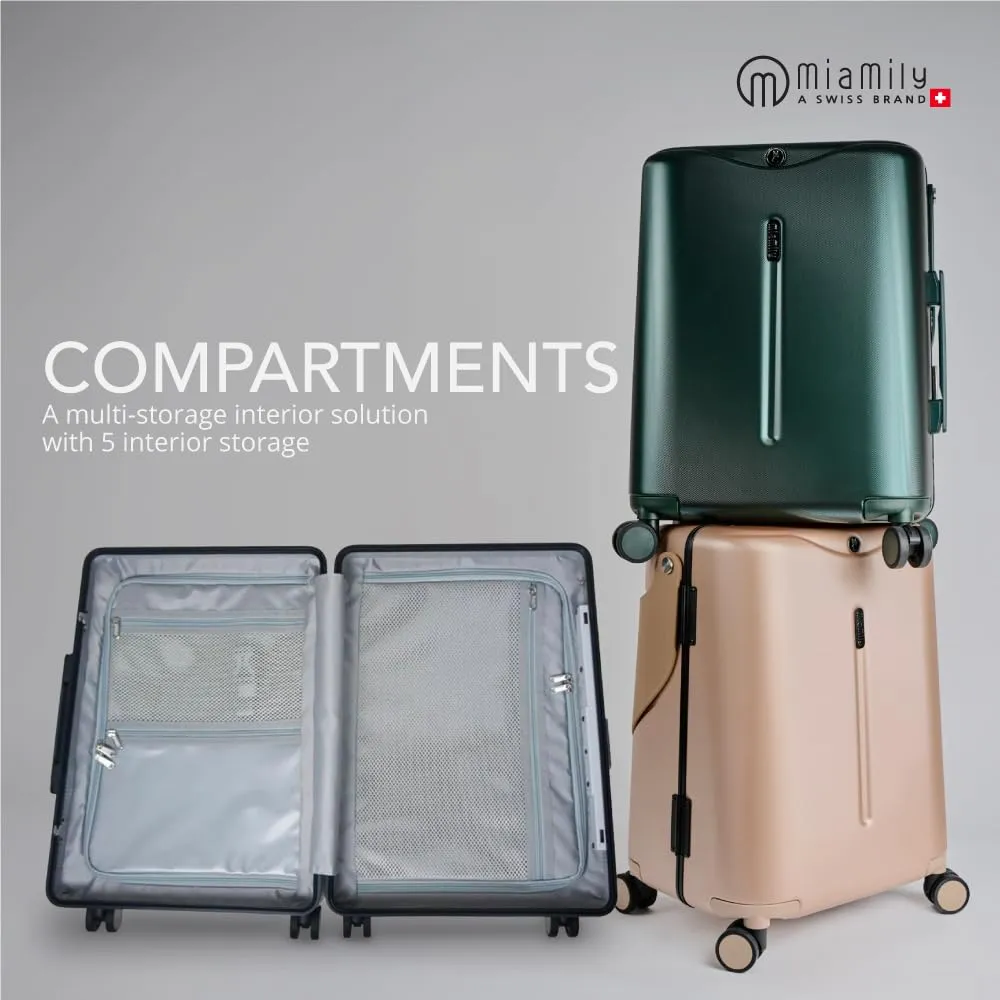 MiaMily 4-Wheel Carry On Luggage with Seat for Kids with Seat Belt