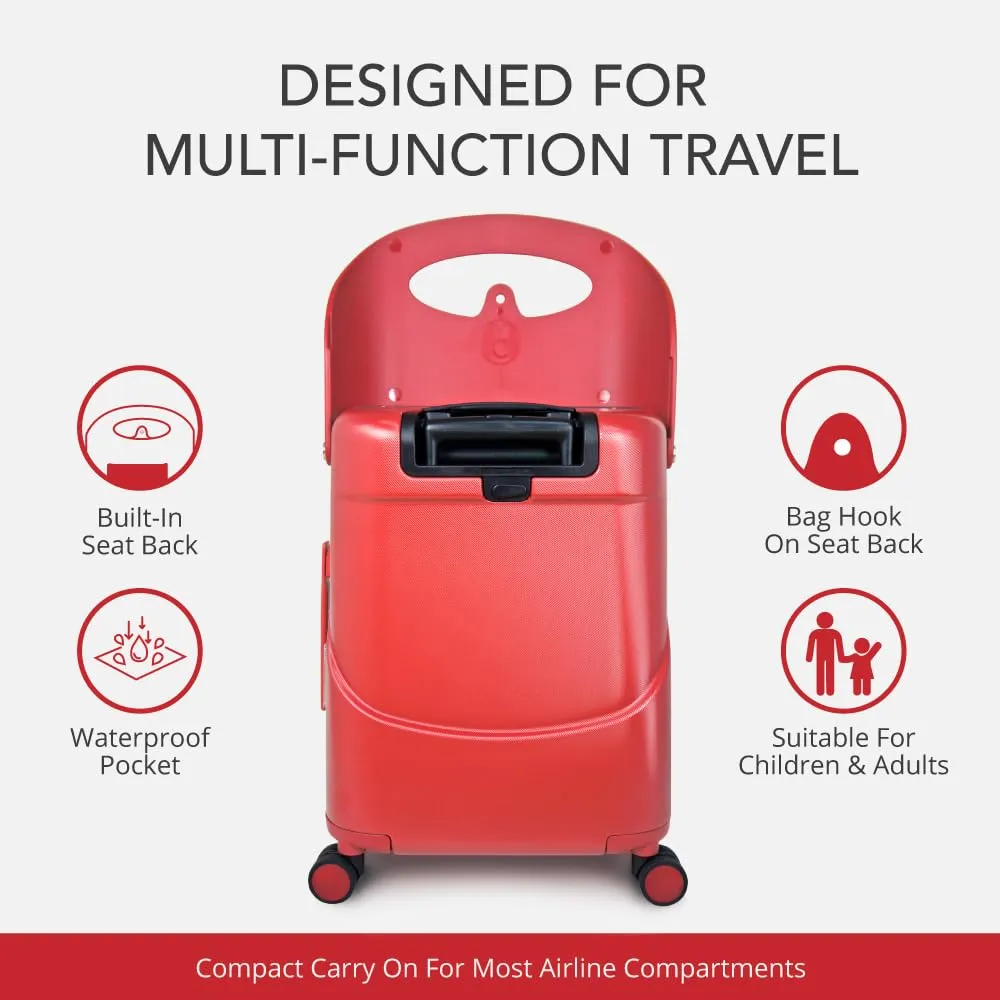 MiaMily 4-Wheel Carry On Luggage with Seat for Kids with Seat Belt