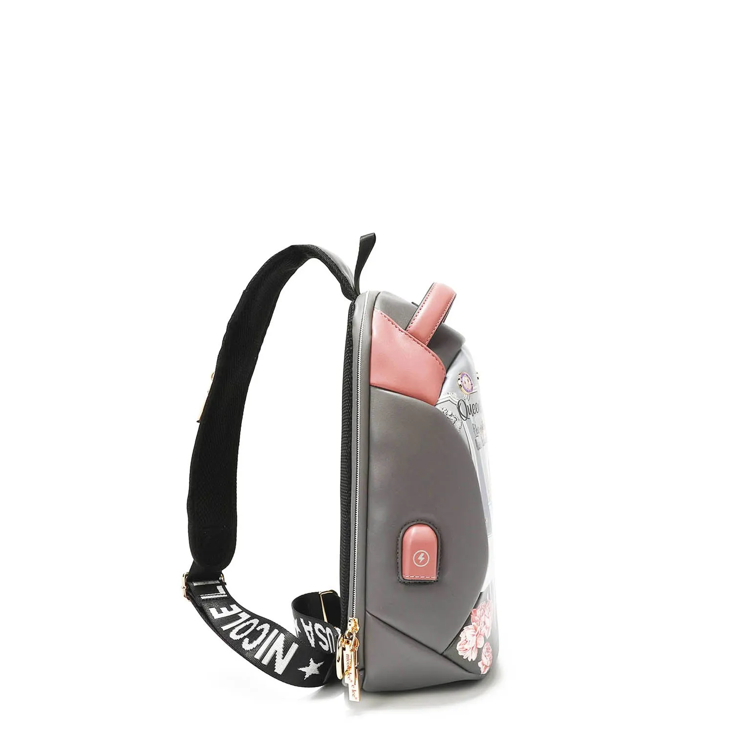 PAULINA SLING BACKPACK WITH USB CHARGING AND EARPHONE PORTS