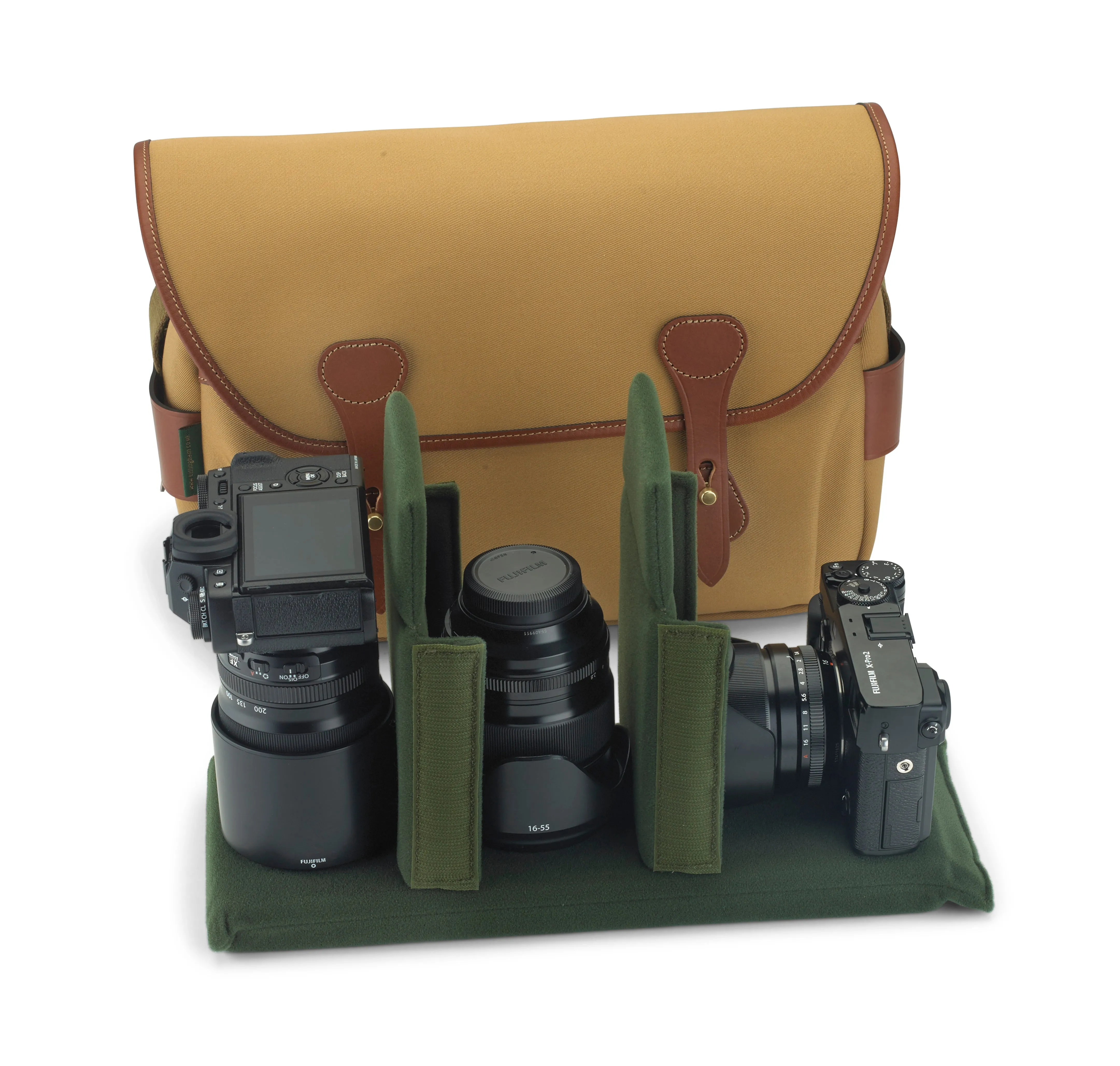 S4 Camera Bag - Sage FibreNyte / Chocolate Leather