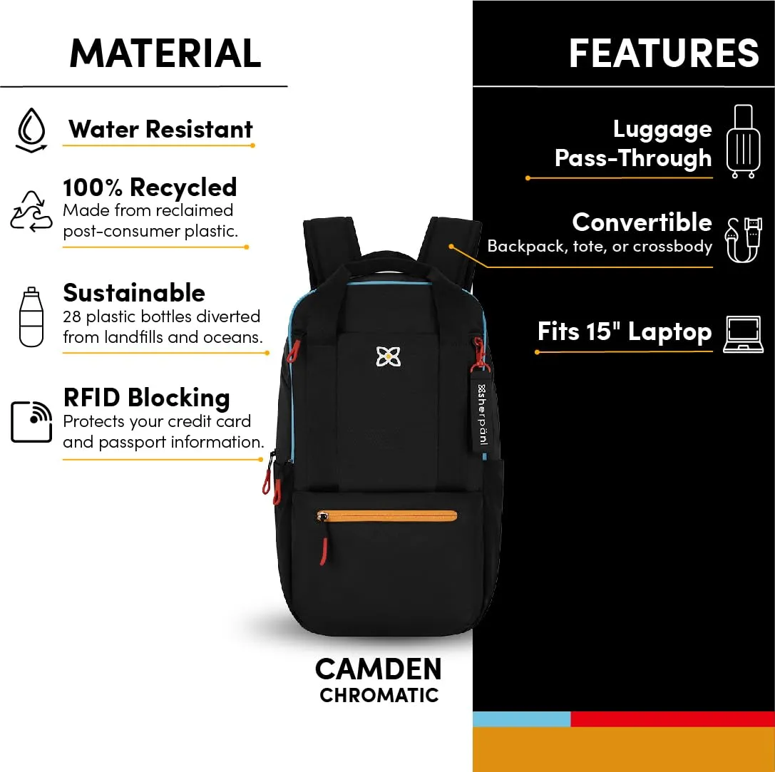 Sherpani Camden Convertible Backpack Tote for Women Fits 15 Inch Laptop