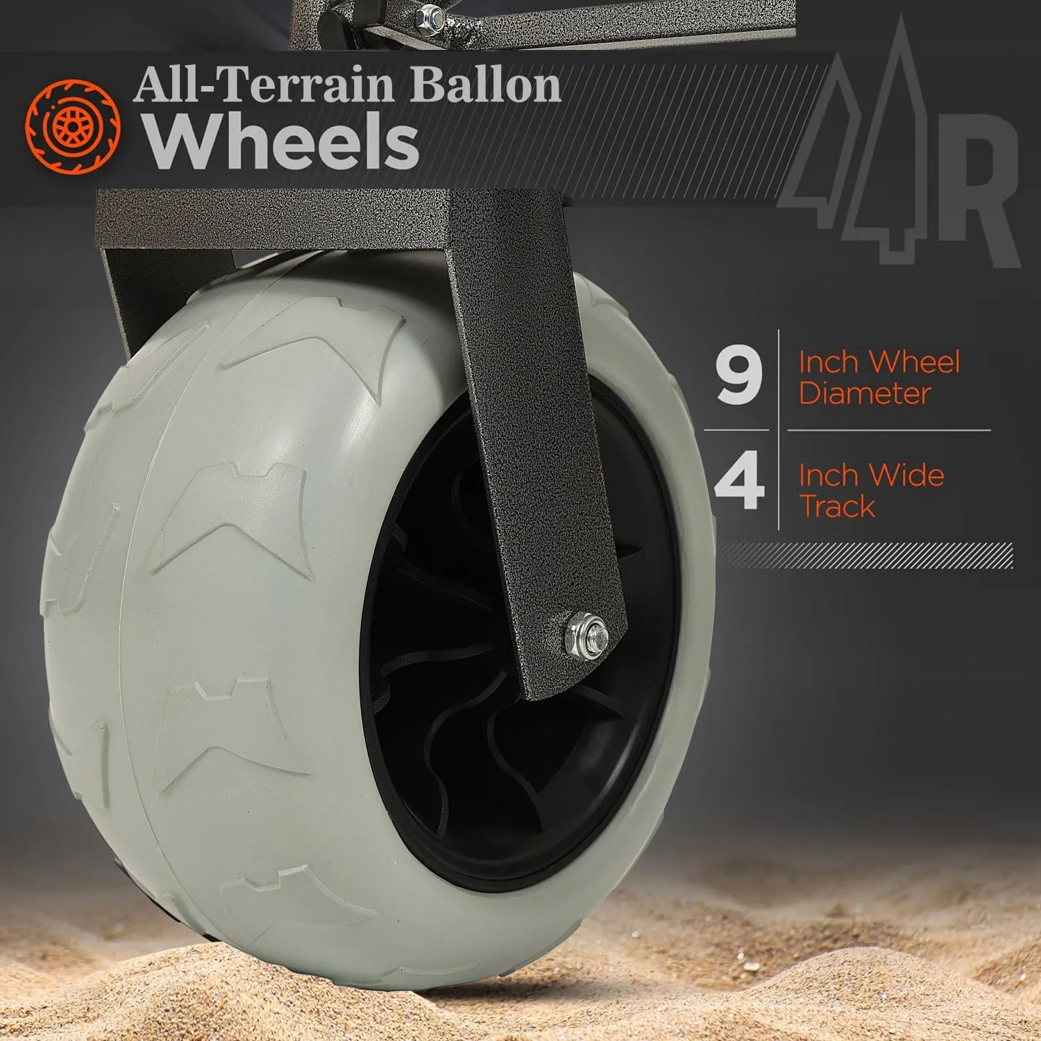 Streamdale Beach Wagon - Big Wheels, 500lbs Capacity, All Terrain, Black