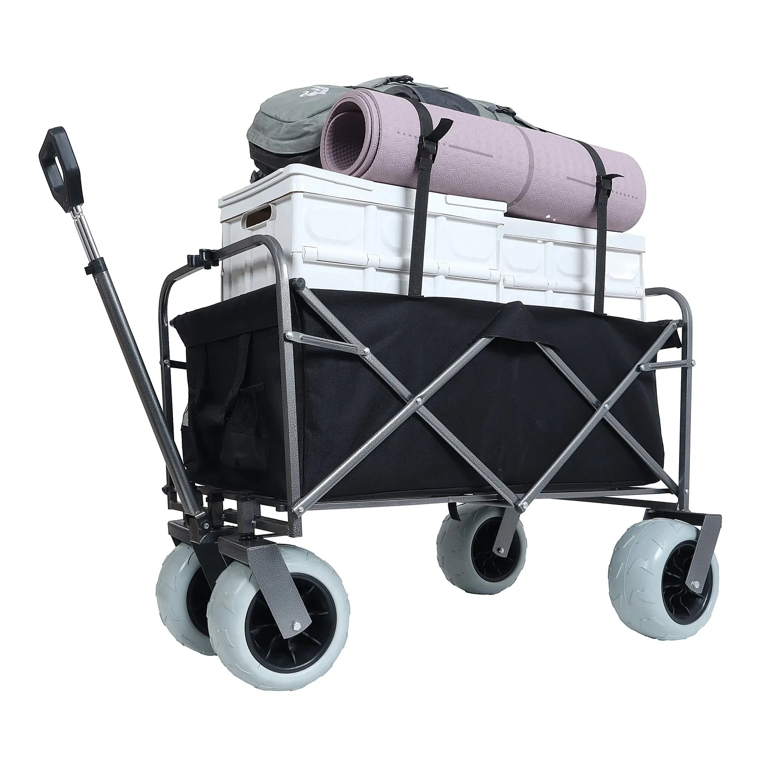 Streamdale Beach Wagon - Big Wheels, 500lbs Capacity, All Terrain, Black
